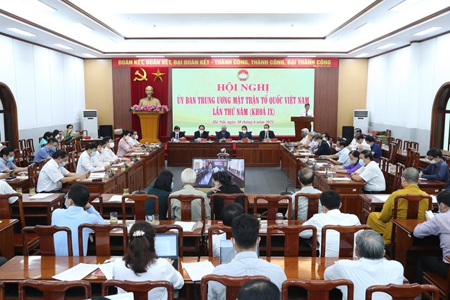 Ủy ban Trung ương MTTQ Việt Nam  tổ chức Hội nghị trực tuyến lần thứ 5 (Khóa IX)