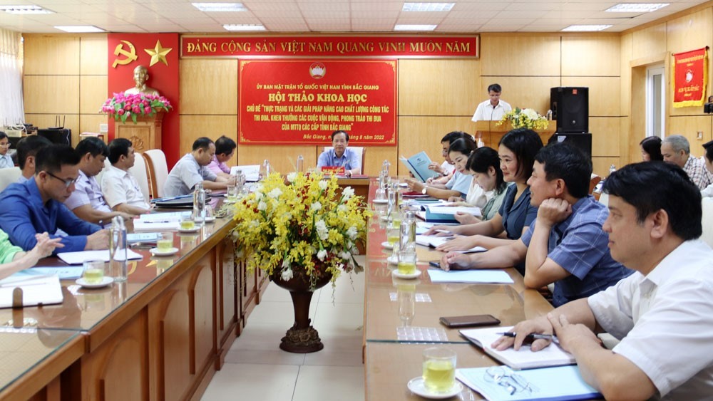 MTTQ tỉnh Bắc Giang tổ chức Hội thảo khoa học về công tác thi đua, khen thưởng