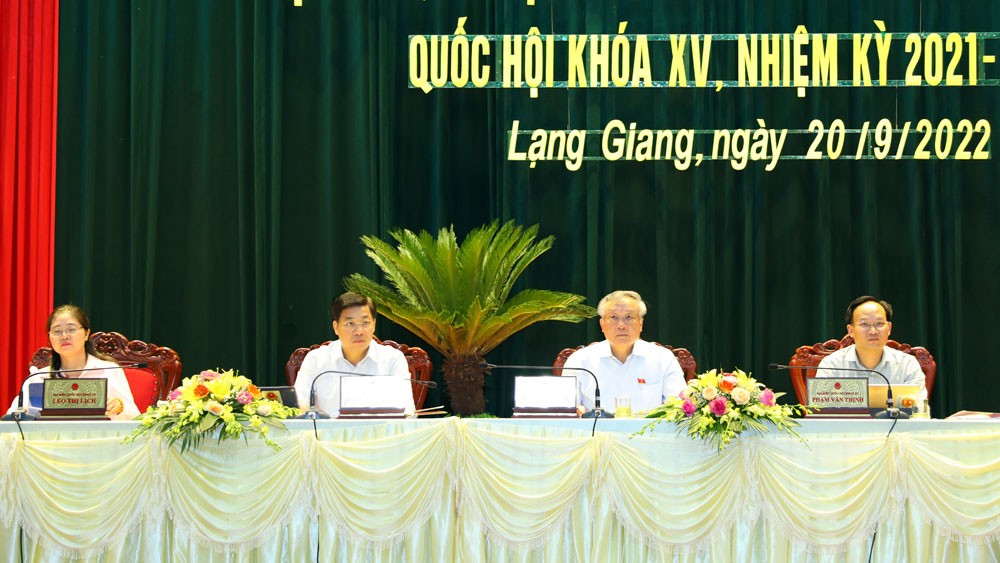 Đại biểu Quốc hội khoá XV tỉnh Bắc Giang tiếp xúc với cử tri huyện Lạng Giang trước kỳ họp thứ 4