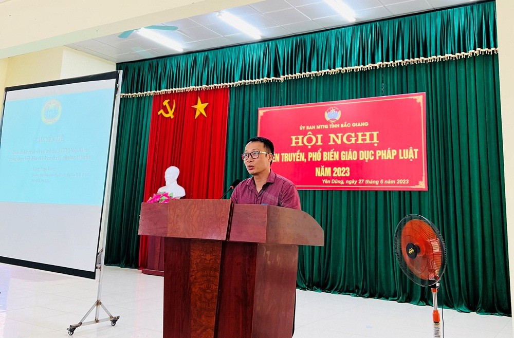 Ủy ban MTTQ tỉnh Bắc Giang tổ chức hội nghị tuyên truyền, phổ biến, giáo dục pháp luật năm 2023