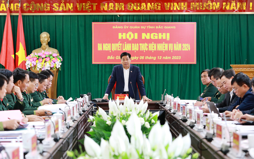 Đảng ủy Quân sự tỉnh Bắc Giang ra Nghị quyết lãnh đạo thực hiện nhiệm vụ năm 2024