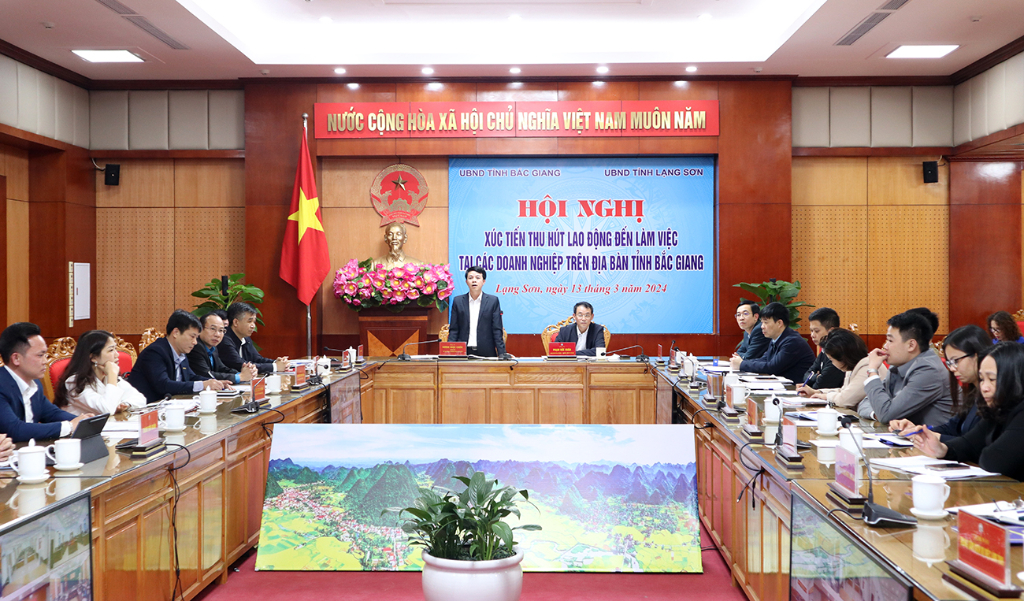 Hội nghị xúc tiến thu hút lao động tỉnh Lạng Sơn đến làm việc tại các doanh nghiệp trên địa bàn tỉnh Bắc Giang