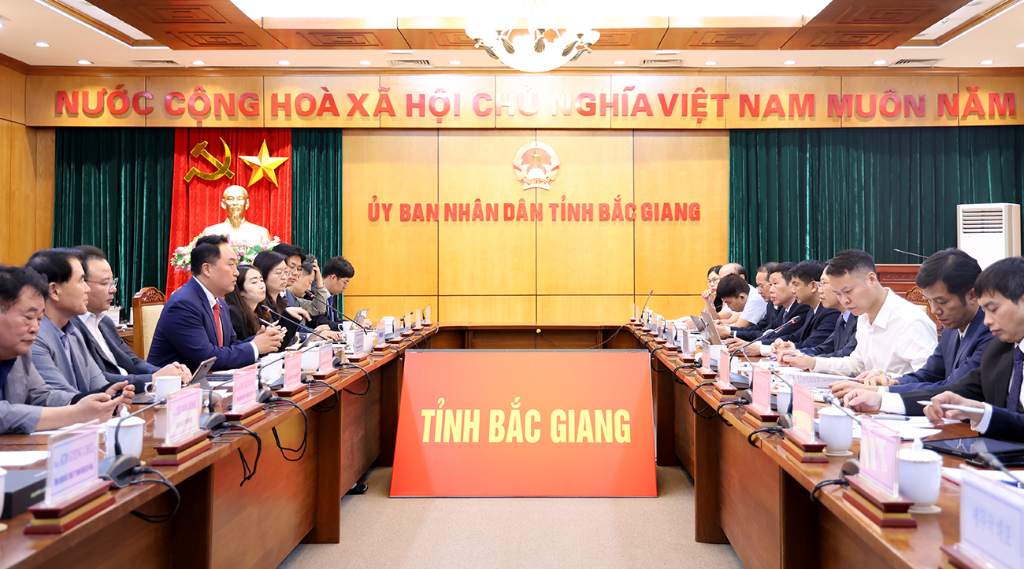 Chủ tịch UBND tỉnh Lê Ánh Dương tiếp và làm việc với Đoàn công tác của Hiệp hội doanh nghiệp Hàn Quốc tại Việt Nam (KOCHAM)