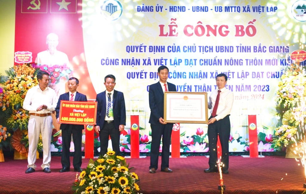 Xã Việt Lập đạt chuẩn nông thôn mới kiểu mẫu và chính quyền thân thiện năm 2023