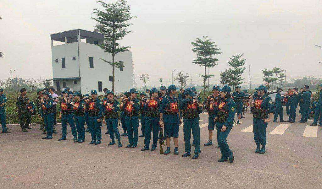 Ban chỉ huy quân sự thị trấn Nhã Nam tham gia Hội thao dân quân tự vệ năm 2024