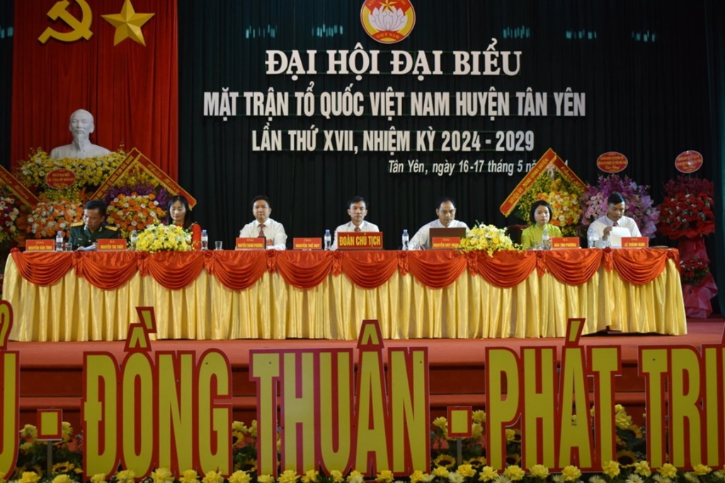Đại  hội đại biểu MTTQ huyện Tân Yên lần thứ XVII nhiệm kỳ 2024-2029|https://www.bacgiang.gov.vn/en_GB/web/8653235/chi-tiet-tin-tuc/-/asset_publisher/Enp27vgshTez/content/-ai-hoi-ai-bieu-mttq-huyen-tan-yen-lan-thu-xvii-nhiem-ky-2024-2029/22783