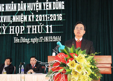 Yên Dũng tổ chức Kỳ họp thứ 11, HĐND huyện khóa XVIII, nhiệm kỳ 2011-2016