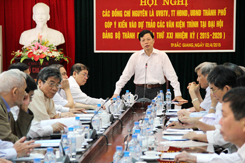 Thành ủy Bắc Giang: Lấy ý kiến đóng góp vào Dự thảo Báo cáo chính trị