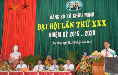 Đại hội Đảng bộ xã Châu Minh lần thứ XXX, nhiệm kỳ 2015 - 2020